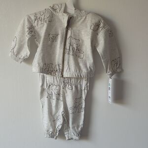 Carter's Gray Baby Outfit with Elephant Print
